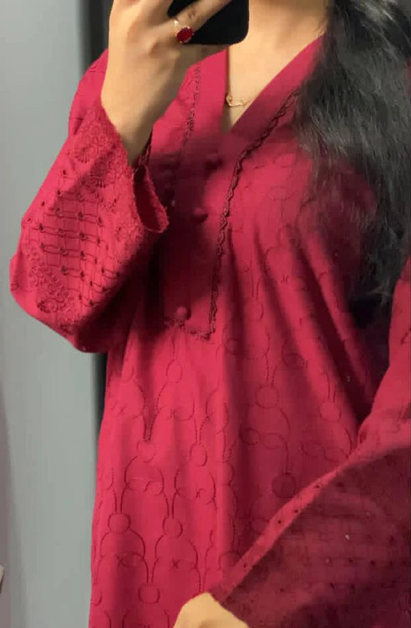 2 piece stitched chikankari suit