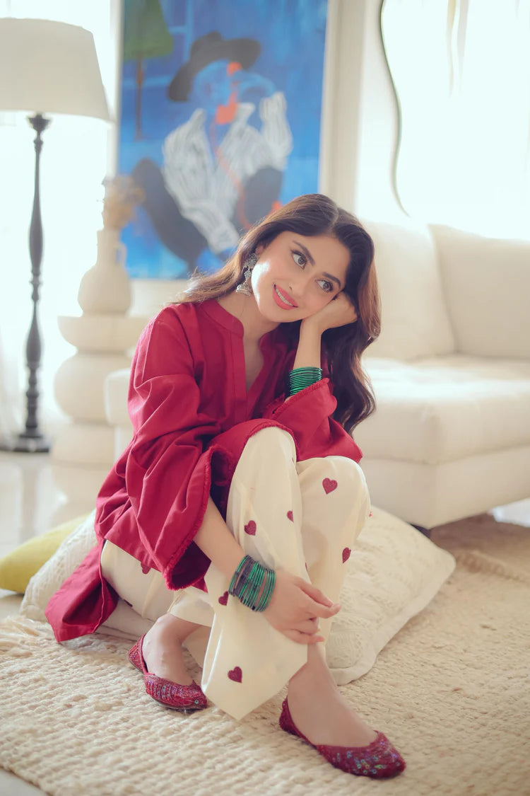 2PC Embroidered Suit