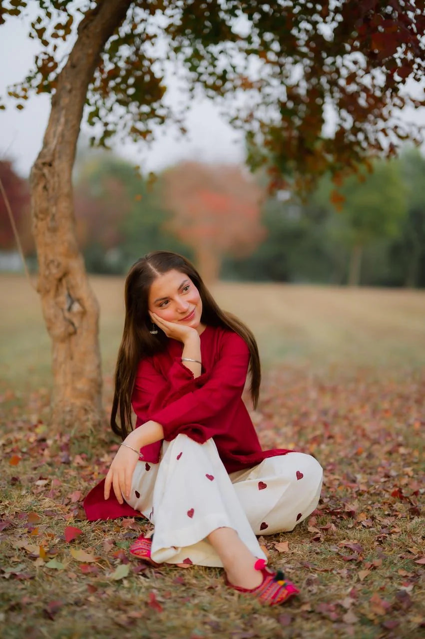 2PC Embroidered Suit