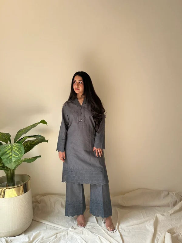 2 piece stitched chikankari suit