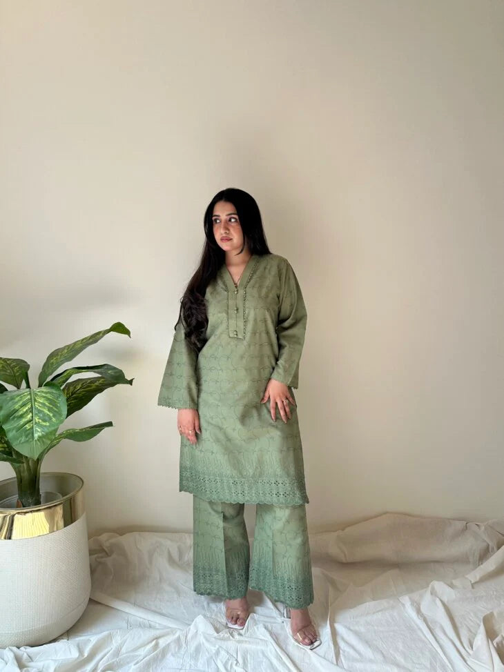 2 piece stitched chikankari suit