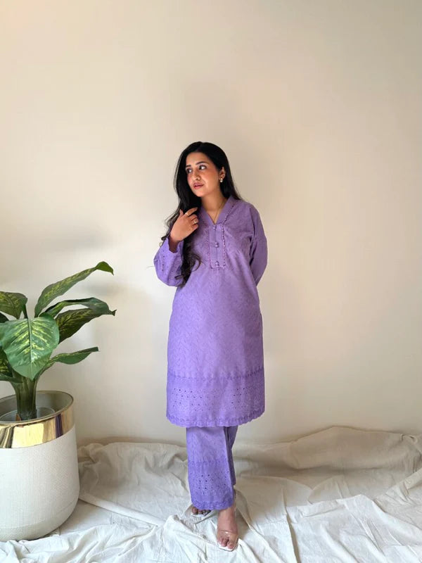 2 piece stitched chikankari suit